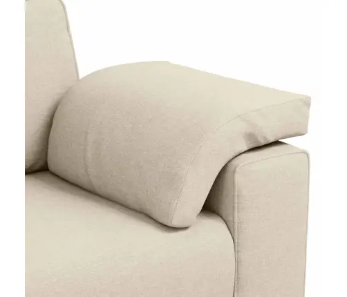 Dīvāns 3 Pcs Melna Lina Maisījuma Audums Vidaxl