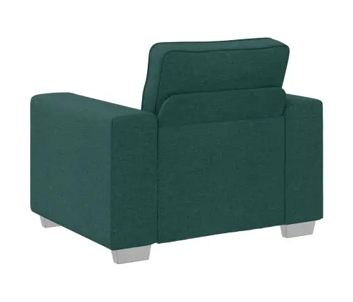 Sofa 3 Pcs Tamsiai Žalia Lino Mišinio Audinys