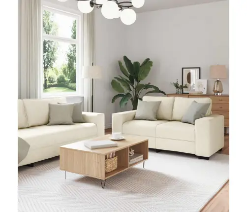 Diivan 2 Pcs Beež Lina-Segu Kangas