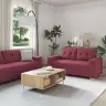 Sofos Komplektas 2 Pcs Vyno Raudona Audinys