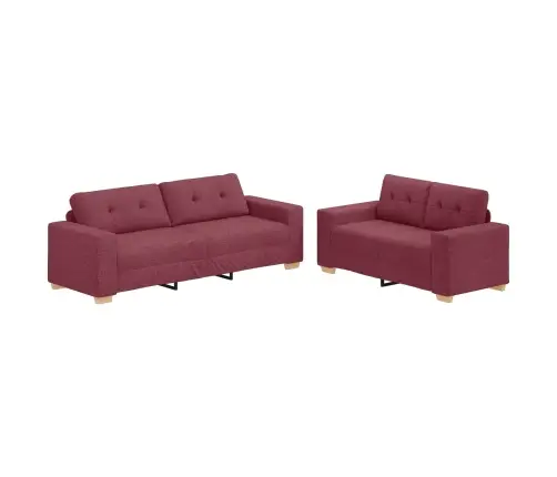 Sofos Komplektas 2 Pcs Vyno Raudona Audinys