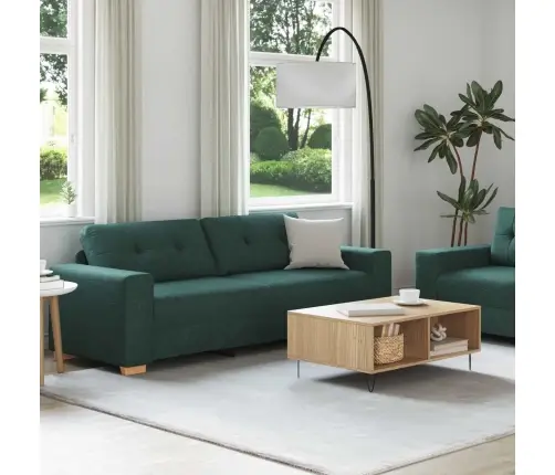 Sofa 2 Pcs Žalia Lino Mišinio Audinys