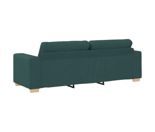 Sofa 2 Pcs Žalia Lino Mišinio Audinys