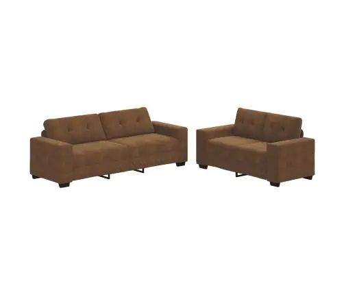 Dīvāns 2 Pcs Brūna 221 X 78 X 80 Cm Mākslīgā Āda Vidaxl