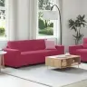 Sofos Komplektas 2 Pcs Vyno Raudonumo 221 X 78 X 80 Cm Aksomas