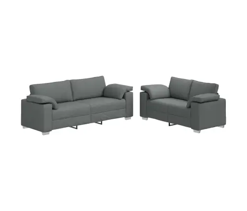 Dīvānu Komplekts 2 Pcs Tumši Pelēka 219 X 77 X 82 Cm Audums Vidaxl