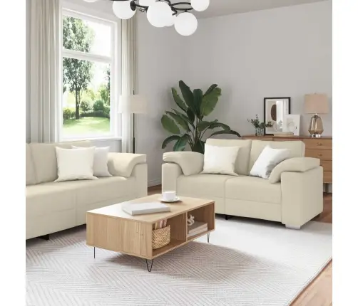 Dīvānu Komplekts 2 Pcs Pelēkbrūna 219 X 77 X 82 Cm Audums Vidaxl