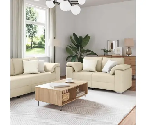 Dīvānu Komplekts 2 Pcs Krēmkrāsa 219 X 77 X 82 Cm Audums Vidaxl