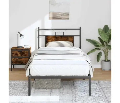 Peatsiga Voodiraam, Ilma Madratsita, Suitsutatud Tamm 80X200 Cm