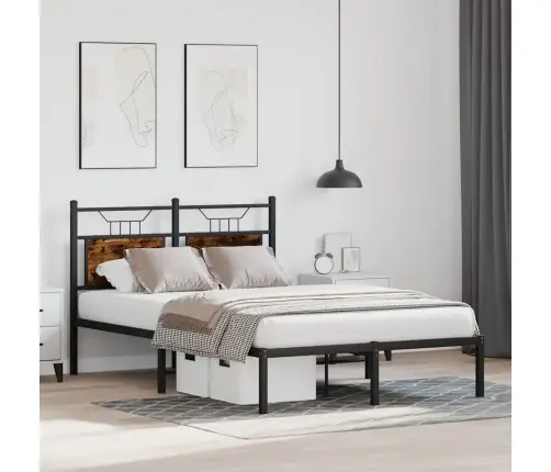 Peatsiga Voodiraam, Ilma Madratsita, Suitsutatud Tamm 120X190Cm