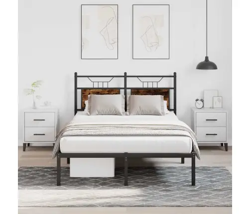 Peatsiga Voodiraam, Ilma Madratsita, Suitsutatud Tamm 120X190Cm