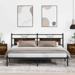 Gulta Bez Matrača, Ozolkoka, 193X201 Cm, Inženierijas Koks Vidaxl Gulta Bez Matrača, Ozolkoka, 193X201 Cm, Inženierijas Koks Vidaxl