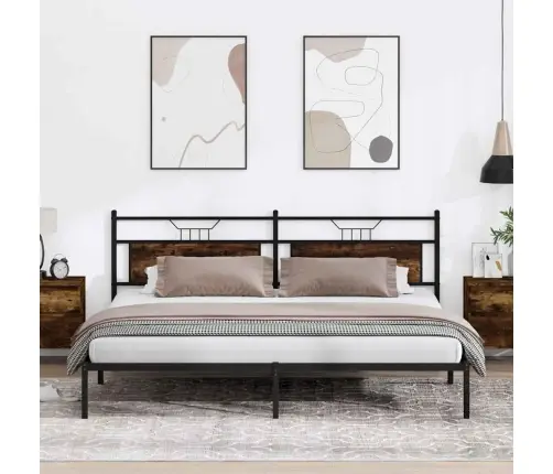 Voodiraam Ilma Madratsita Suitsutatud Tamm 200X200 Cm Tehispuit