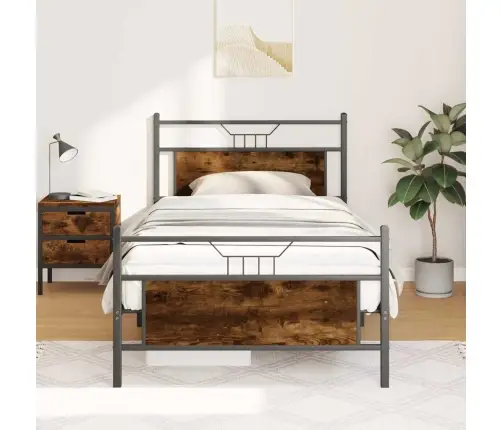 Gulta Bez Matrača, Ozolkoka, 100X200 Cm, Inženierijas Koks Vidaxl