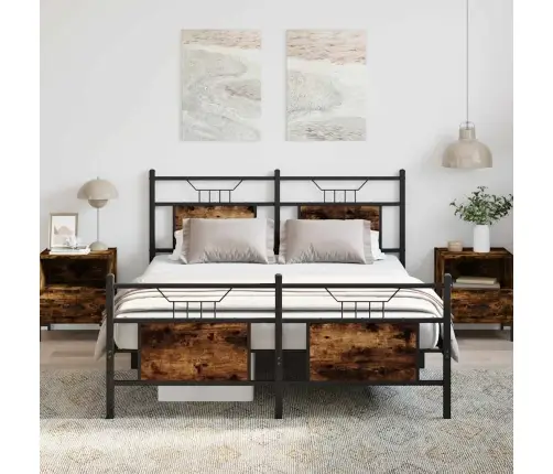 Gulta Bez Matrača, Ozolkoka, 140X190 Cm, Inženierijas Koks Vidaxl