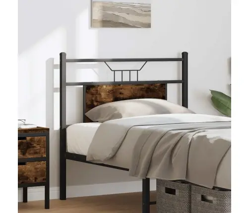 Voodipeats Suitsutatud Tamm 90 Cm Tehispuit Ja Teras