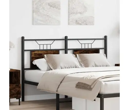 Voodipeats Suitsutatud Tamm 137 Cm Tehispuit Ja Teras