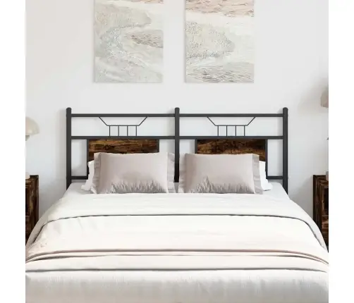 Voodipeats Suitsutatud Tamm 137 Cm Tehispuit Ja Teras