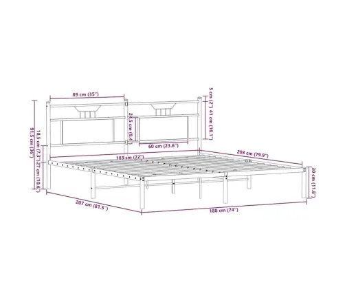 Lovos Rėmas Be Čiužinio, Ąžuolo, 183X203 cm Apdirbta Mediena