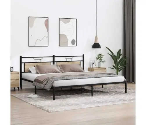 Voodiraam Ilma Madratsita, Sonoma Tamm, 193X201 cm Tehispuit