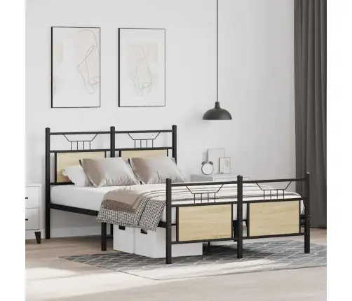 Gulta Bez Matrača, Ozolkoka, 120X200 Cm, Inženierijas Koks Vidaxl