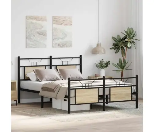 Lovos Rėmas Be Čiužinio, Sonoma, 137X190cm Apdirbta Mediena