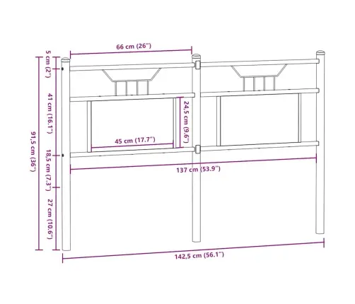 Galvgalis, Ozolkoka Krāsa, 137 Cm, Inženierijas Koks, Tērauds Vidaxl