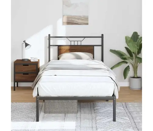 Gulta Bez Matrača, Brūna Ozola, 75X190 Cm, Inženierijas Koks Vidaxl Gulta Bez Matrača, Brūna Ozola, 75X190 Cm, Inženierijas Koks Vidaxl