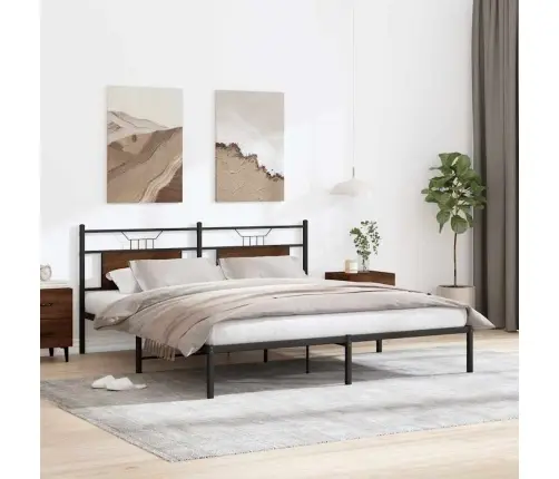 Lovos Rėmas Be Čiužinio Rudas Ąžuolas 183X213 Cm