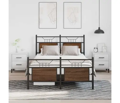 Gulta Bez Matrača, Brūna Ozola, 120X190 Cm, Inženierijas Koks Vidaxl