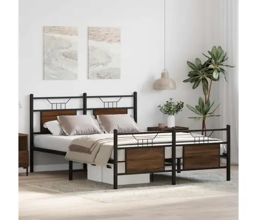 Voodiraam Ilma Madratsita Pruun Tamm 150X200 Cm Tehispuit