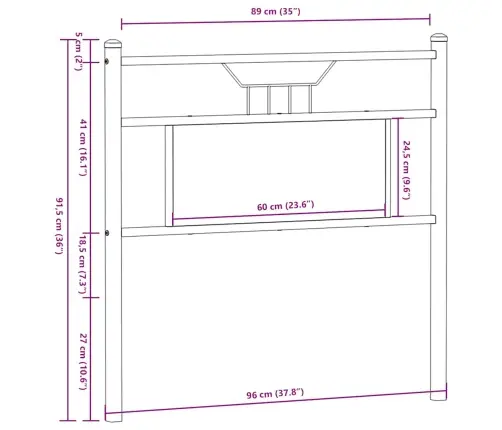 Voodipeats Pruun Tamm 90 Cm Tehispuit Ja Teras