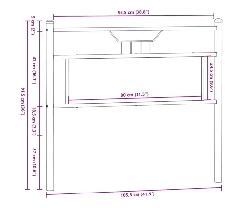 Galvūgalis, Ruda Ąžuolo Spalvos, 100cm Mediena Ir Plienas