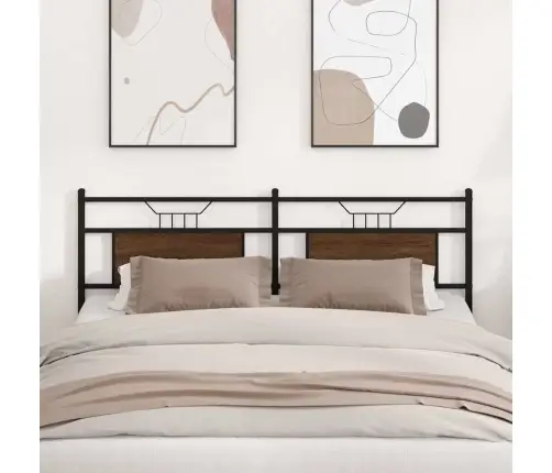 Galvgalis, Brūna Ozola, 180 Cm, Inženierijas Koks, Tērauds Vidaxl Galvgalis, Brūna Ozola, 180 Cm, Inženierijas Koks, Tērauds Vidaxl