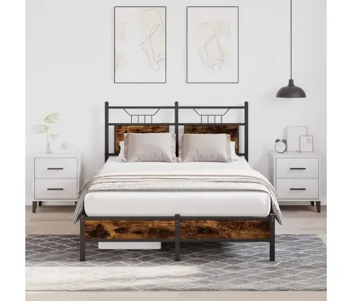 Peatsiga Voodiraam, Ilma Madratsita, Suitsutatud Tamm 120X190Cm