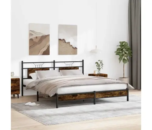 Voodiraam Ilma Madratsita Suitsutatud Tamm 183X203 Cm Tehispuit