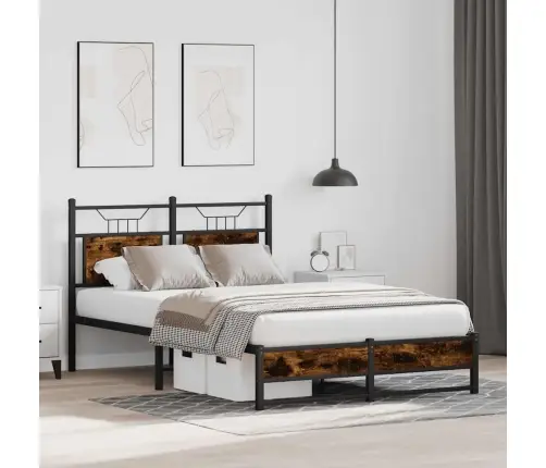 Peatsiga Voodiraam, Ilma Madratsita, Suitsutatud Tamm 120X190Cm