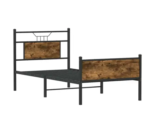 Peatsiga Voodiraam, Ilma Madratsita, Suitsutatud Tamm 80X200 Cm