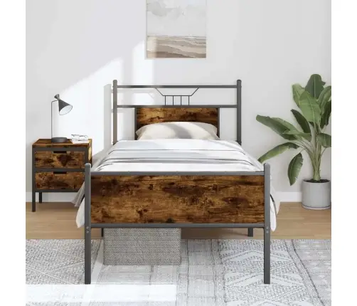 Peatsiga Voodiraam, Ilma Madratsita, Suitsutatud Tamm 80X200 Cm