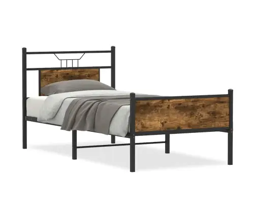 Peatsiga Voodiraam, Ilma Madratsita, Suitsutatud Tamm 90X190 Cm