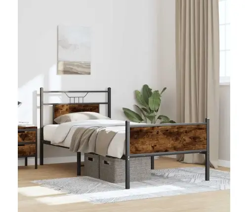 Peatsiga Voodiraam, Ilma Madratsita, Suitsutatud Tamm 90X190 Cm