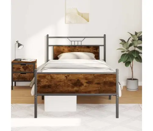 Lovos Rėmas Be Čiužinio, Dūminis, 100X190cm Apdirbta Mediena