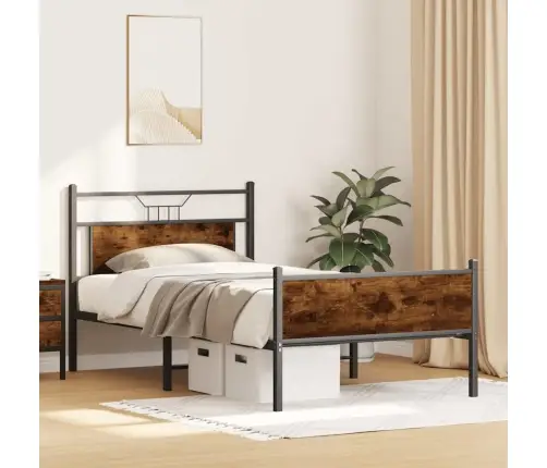 Gultas Rāmis Bez Matrača, Ozola, 107X203 Cm, Inženierijas Koks Vidaxl