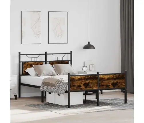 Peatsiga Voodiraam, Ilma Madratsita, Suitsutatud Tamm 120X190Cm