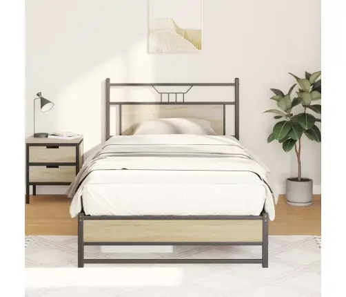 Gulta Bez Matrača, Ozolkoka, 100X200 Cm, Inženierijas Koks Vidaxl