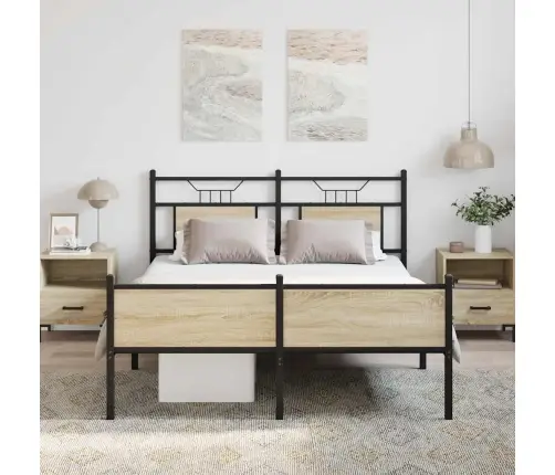 Gulta Bez Matrača, Ozolkoka, 137X190 Cm, Inženierijas Koks Vidaxl