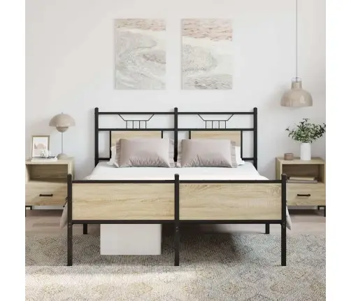 Peatsiga Voodiraam, Ilma Madratsita, Sonoma Tamm 150X200Cm