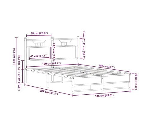 Gulta Bez Matrača, Brūna Ozola, 120X200 Cm, Inženierijas Koks Vidaxl