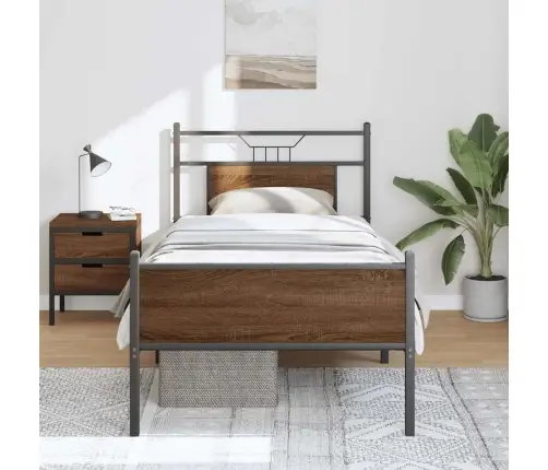 Gulta Bez Matrača, Brūna Ozola, 75X190 Cm, Inženierijas Koks Vidaxl