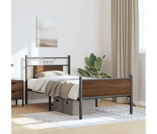 Gulta Bez Matrača, Brūna Ozola, 75X190 Cm, Inženierijas Koks Vidaxl